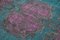 Fuchsia Handgewebter antiker Überfärbter Teppich 5
