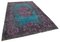 Fuchsia Handgewebter antiker Überfärbter Teppich 2