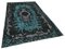 Schwarz Antiker handgewebter überfärbter Teppich 2