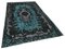 Vintage Black Handwoven Carved Overdyed Rug 2