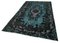 Schwarz Antiker handgewebter überfärbter Teppich 3