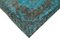 Turquoise Anatolian Hand Knotted Wool Overdyed Rug 4