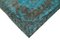 Turquoise Anatolian Hand Knotted Wool Overdyed Rug, Image 4