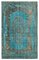 Turquoise Anatolian Hand Knotted Wool Overdyed Rug, Image 1