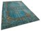 Turquoise Anatolian Hand Knotted Wool Overdyed Rug 2