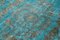 Anatolischer Teppich aus handgewebter türkiser Wolle 5