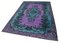 Blauer Dekorativer Handgemachter Überfärbter Teppich aus Wolle 3
