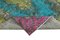 Anatolischer Teppich aus handgewebter türkiser Wolle 6