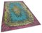 Anatolischer Teppich aus handgewebter türkiser Wolle 2