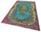 Anatolischer Teppich aus handgewebter türkiser Wolle 3