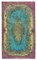 Anatolischer Teppich aus handgewebter türkiser Wolle 1
