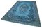 Orientalischer Handgewebter Gewebter Überfärbter Teppich in Blau 3