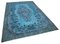 Orientalischer Handgewebter Gewebter Überfärbter Teppich in Blau 2