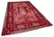 Vintage Red Hand Knotted Wool Overdyed Rug 2