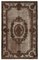 Brown Oriental Handwoven Carved Overdyed Rug 1