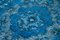 Überfärbter blauer Vintage Teppich aus handknüpfter Wolle 5