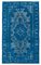 Vintage Blue Hand Knotted Wool Overdyed Rug 1