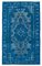 Vintage Blue Hand Knotted Wool Overdyed Rug, Image 1
