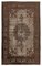 Brown Antique Handwoven Carved Overdyed Carpet 1