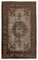 Brown Antique Handwoven Carved Overdyed Carpet, Image 1