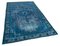 Vintage Turquoise Hand Knotted Wool Overdyed Rug, Image 2