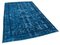 Blauer Überfärbter Handgeknüpfter Teppich aus Wolle 2
