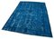 Blauer Überfärbter Handgeknüpfter Teppich aus Wolle 3