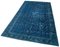 Vintage Blue Handwoven Carved Overdyed Rug 3