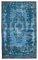 Vintage Blue Hand Knotted Wool Overdyed Rug 1