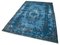 Vintage Blue Hand Knotted Wool Overdyed Rug 3
