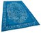Blue Vintage Hand Knotted Wool Over-dyed Rug 2
