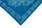 Überfärbter blauer handgeknüpfter Vintage Teppich 4