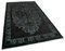 Black Antique Handwoven Carved Overdyed Rug 2