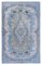 Handbemalter geschnitzter antiker Überfärbter Teppich in Blau 1