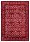 Großer Roter Überfärbter Handgeknüpfter Teppich aus Wolle 1