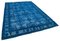 Blue Vintage Hand Knotted Wool Over-dyed Rug 2