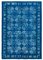 Tappeto vintage in lana blu annodato a mano, Immagine 1