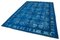 Blue Vintage Hand Knotted Wool Over-dyed Rug 3