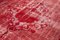 Roter Überfärbter Vintage Handknotted Teppich 5