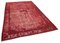 Roter Überfärbter Vintage Handknotted Teppich 2