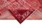 Roter Überfärbter Vintage Handknotted Teppich 6