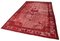 Roter Überfärbter Vintage Handknotted Teppich 3