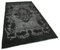 Schwarzer Dekorativer Handgeknüpfter Überfärbter Teppich aus Wolle 2