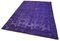 Lila Überfärbter Handgeknüpfter Teppich aus Wolle 3