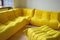 Gelbe Togo Wohnzimmergarnitur aus gelber Mikrofaser von Michel Ducaroy für Ligne Roset, 1970er, 5er Set 2