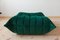 Bottle Green Velvet Togo Lounge Chair, Pouf and 3-Seat Sofa by Michel Ducaroy for Ligne Roset, Set of 3, Image 6