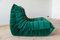Bottle Green Velvet Togo Lounge Chair, Pouf and 3-Seat Sofa by Michel Ducaroy for Ligne Roset, Set of 3 9