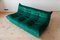Bottle Green Velvet Togo Lounge Chair, Pouf and 3-Seat Sofa by Michel Ducaroy for Ligne Roset, Set of 3 13