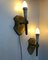 Shield-Shaped Brass Sconces in Gothic Revival, 1960s, Set of 2, Image 3