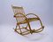 Rocking Chair Vintage en Rotin et Bambou, 1970s 1